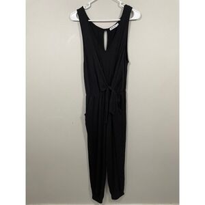 Stelen Black Tie Waist Sleeveless Jumpsuit Size Medium Minimalist Casual Comfort